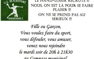 Le hand sans compétion: le hand-loisir.